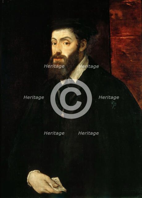 Portrait of the Emperor Charles V (1500-1558), 1549. Creator: Titian (1488-1576).
