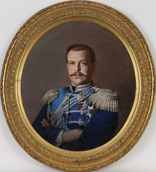 Portrait of the Emperor Alexander III (1845-1894), ca 1865. Artist: Zaryanko, Sergei Konstantinovich (1818-1870)