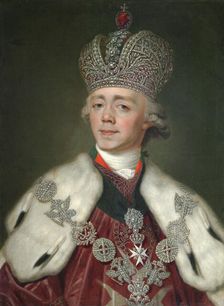 Portrait of the Emperor Paul I of Russia (1754-1801), 1799-1800. Creator: Borovikovsky, Vladimir Lukich (1757-1825)