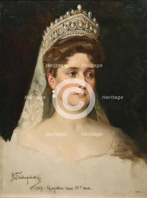 'Portrait of the Empress Alexandra Feodorovna', 1907. Artist: Nikolai Bodarevsky