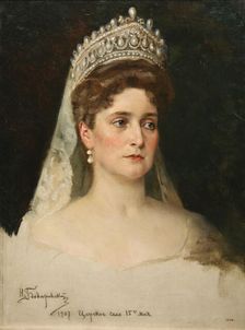 Portrait of the Empress Alexandra Feodorovna 1907. Artist: Nikolai Bodarevsky