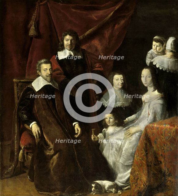 Portrait of the Family of Habert de Montmor, Mid of 17th cen.