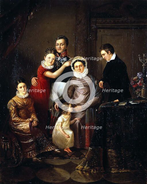 Portrait of the Family of Prince Nikolay Repnin-Volkonsky, 1820s. Artist: Anonymous  