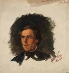 Portrait of the Farmer osten Tollefsen from Sandaak, 1857. Creator: Adolph Tidemand