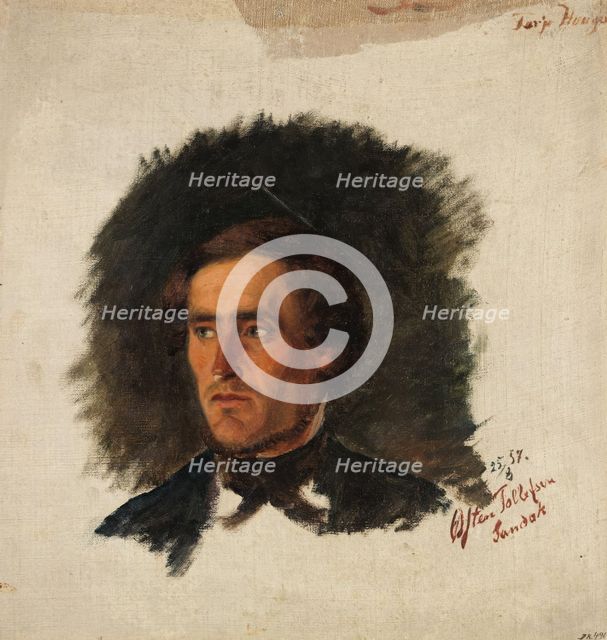 Portrait of the Farmer osten Tollefsen from Sandaak, 1857. Creator: Adolph Tidemand.