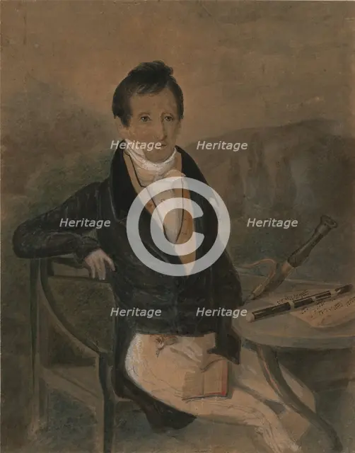 Portrait of the flute player Jean-Louis Tulou (1786-1865), c. 1840. Artist: Anonymous  