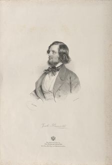 Portrait of the flutist and composer Giulio Briccialdi (1818-1881), before 1850. Creator: Kriehuber, Josef (1800-1876)