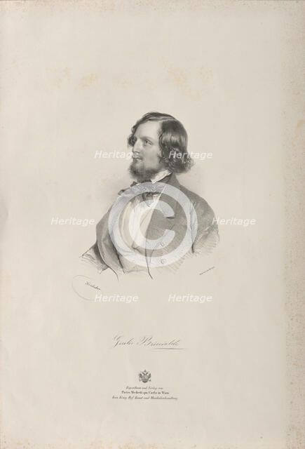 Portrait of the flutist and composer Giulio Briccialdi (1818-1881), before 1850. Creator: Kriehuber, Josef (1800-1876).