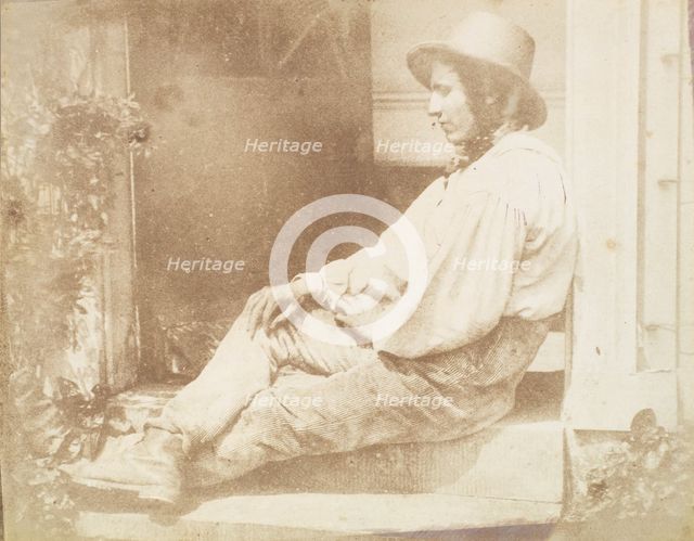 Portrait of the Gardener, possibly David Roderick, late 1840s. Creator: Calvert Jones.