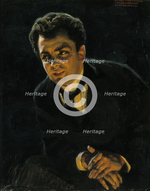 Portrait of the German Actor Rudolf Rittner, 1895. Creator: Akseli Gallen-Kallela.