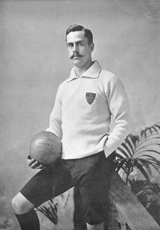 Portrait of the goalkeeper WR Moon, 1896. Creator: Symmons & Thiele