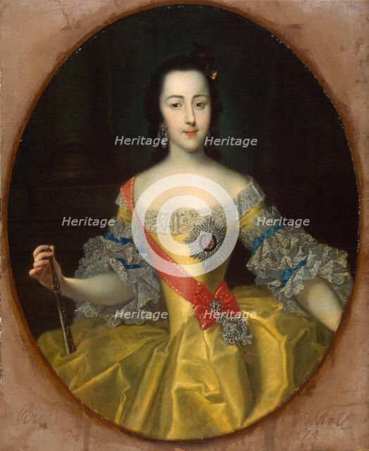 Portrait of the Grand Duchess Ekaterina Alekseyevna', (1729-1796), c1745. Creator: Grooth, Georg-Christoph (1716-1749).