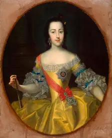Portrait of the Grand Duchess Ekaterina Alekseyevna (1729-1796), c1745. Creator: Grooth, Georg-Christoph (1716-1749)