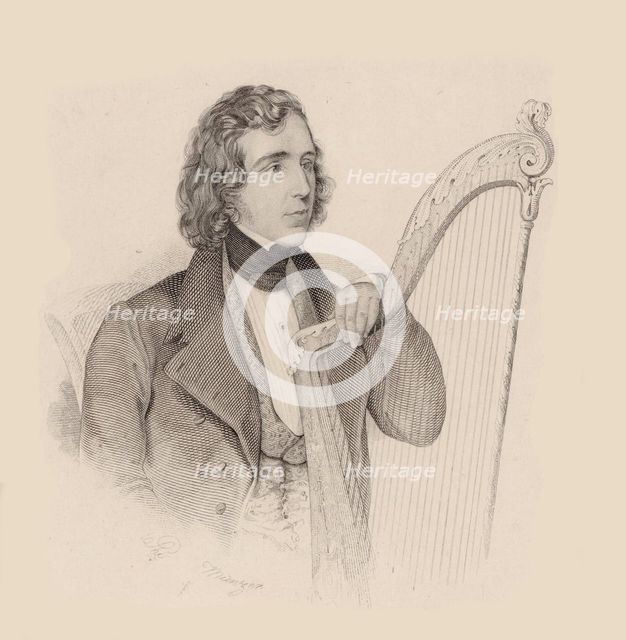 Portrait of the harpist and composer Elias Parish Alvars (1808-1849) , 1830. Creator: Anonymous.