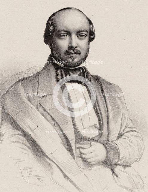 Portrait of the harpist and composer Félix Godefroid (1818-1897), 1855.