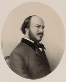 Portrait of the harpist and composer Félix Godefroid (1818-1897), 1855