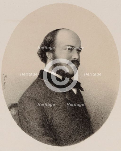 Portrait of the harpist and composer Félix Godefroid (1818-1897), 1855.