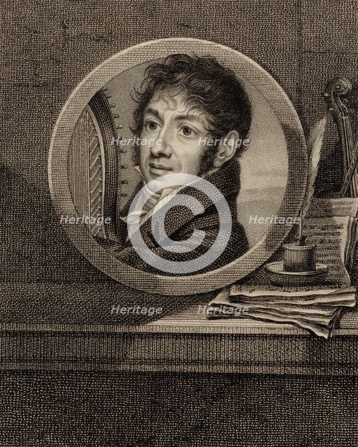 Portrait of the harpist and composer Jean-Aimé Vernier (1769-1840) , c. 1800. Creator: Dumont, François (1751-1831).