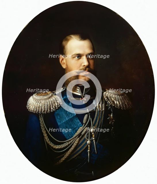 Portrait of the Heir Apparent Tsesarevich Alexander Alexandrovich Wearing..., 1870s – early 1880s . Creator: Unknown.