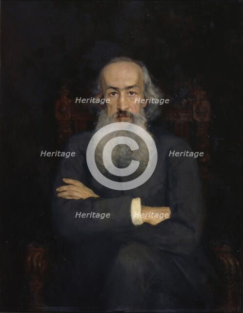 Portrait of the historian Konstantin Nikolayevich Bestuzhev-Ryumin (1829-1897), 1889. Artist: Zarudnaya-Kavos, Ekaterina Sergeevna (1862-1918)