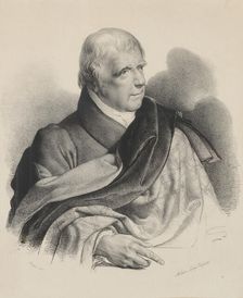 Portrait of the historical novelist and poet Sir Walter Scott (1771-1832), . Creator: Hayez; Francesco (1791-1882)