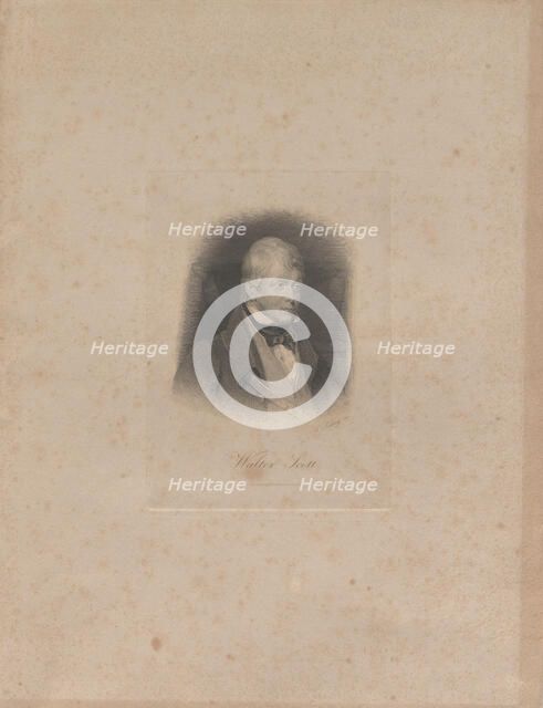 Portrait of the historical novelist and poet Sir Walter Scott (1771-1832), c. 1840. Creator: Sichling, Lazarus Gottlieb (1812-1863).