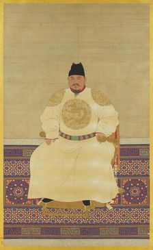Portrait of the Hongwu Emperor (1328-1398), founder of the Ming dynasty. Creator: Chinese Master