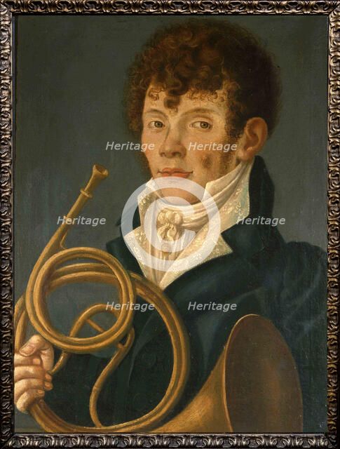 Portrait of the horn player and composer Luigi Belloli (1770-1817), c1800. Creator: Anonymous.