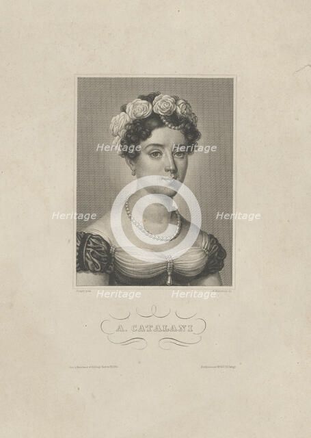 Portrait of the Italian singer Angelika Catalani (1780-1849), c. 1830-1840. Creator: Metzeroth, G.  .