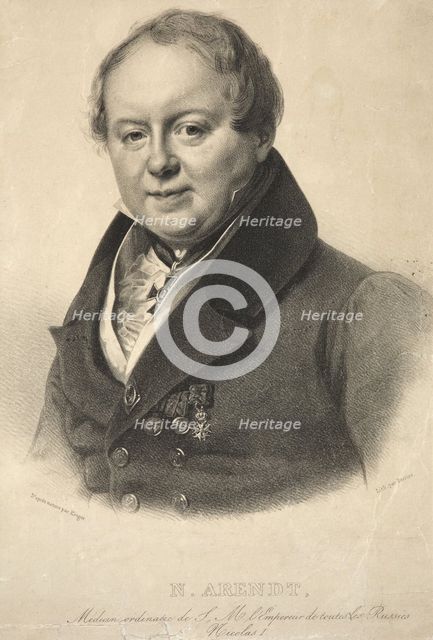 Portrait of the imperial personal physician Nicholas Martin Arendt (1785-1859), 1836. Artist: Krüger, Franz (1797-1857)
