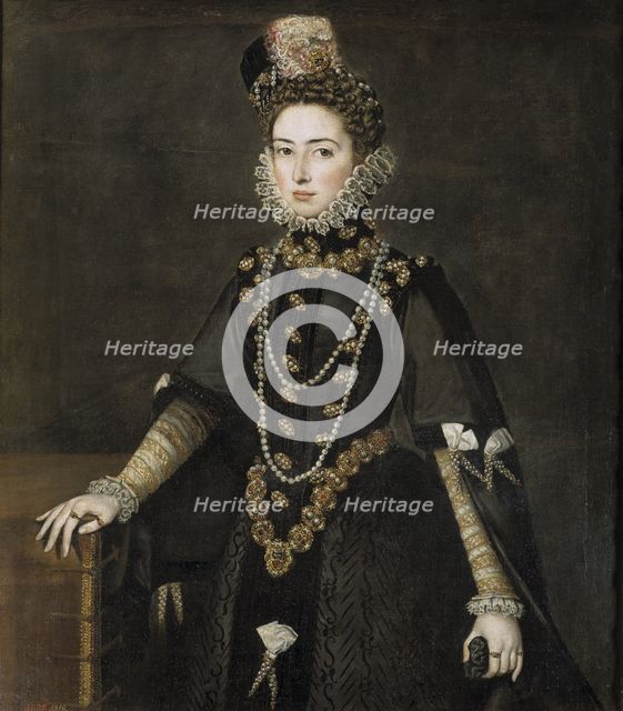 Portrait of the Infanta Catherine Michelle of Spain (1567-1597), 1584-1585. Artist: Sánchez Coello, Alonso (1531-1588)