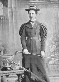 Portrait of the Irish lady golfer Miss Cox, 1896. Creator: Lee & Co