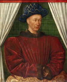 Portrait of the King Charles VII of France, 1445-1450. Artist: Fouquet, Jean (1420–1481)
