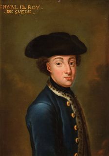 Portrait of the King Charles XII of Sweden (1682-1718)