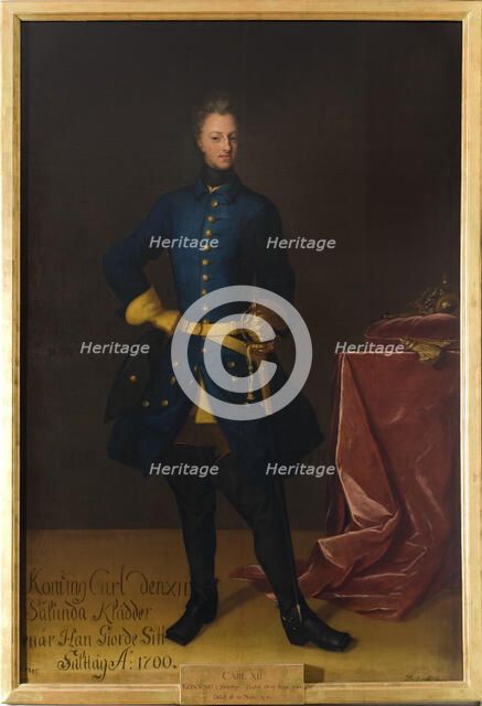 Portrait of the King Charles XII of Sweden (1682-1718).