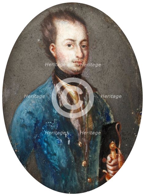 Portrait of the King Charles XII of Sweden (1682-1718). Artist: Möller, Johannes Heinrich (1814-1885)