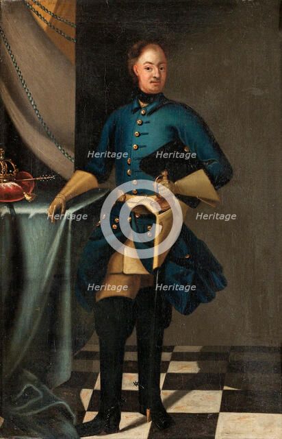 Portrait of the King Charles XII of Sweden (1682-1718), c. 1716. Artist: Krafft, David, von (1655-1724)