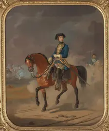 Portrait of the King Charles XII of Sweden (1682-1718) on horseback, 1863