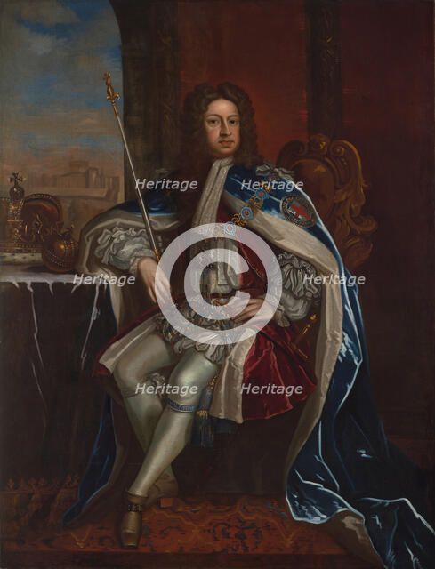 Portrait of the King George I of Great Britain (1660-1727), after 1715. Creator: Kneller, Sir Gotfrey (1646-1723).