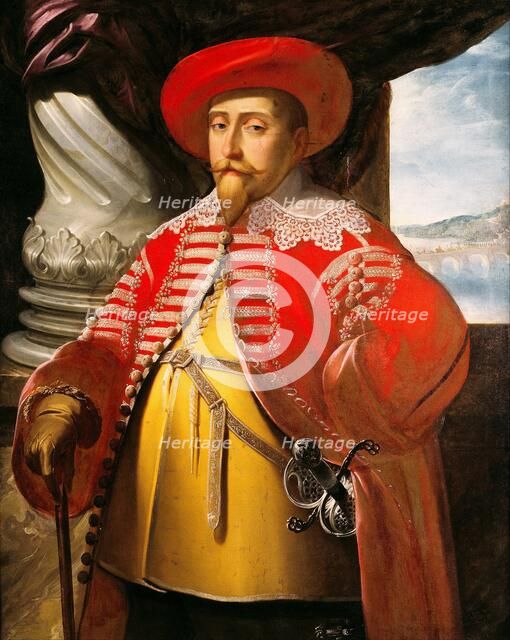 Portrait of the King Gustav II Adolf of Sweden (1594-1632), 1631-1632. Creator: Merian, Matthäus, the Elder (1593-1650).