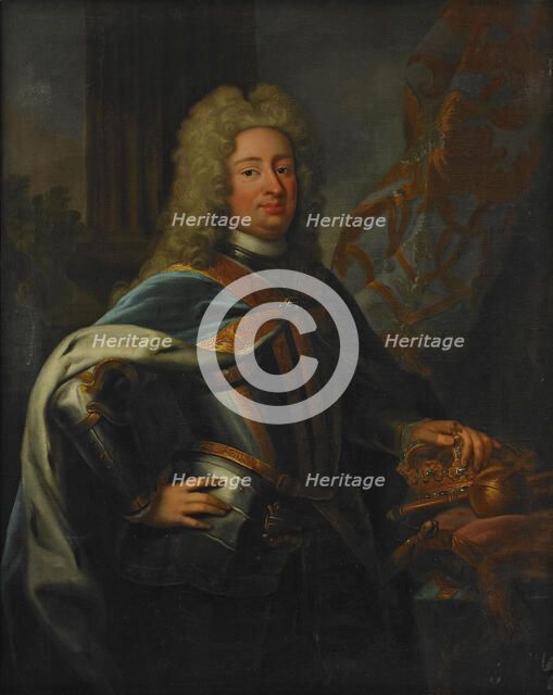 Portrait of the King Frederick I of Sweden (1676-1751). Artist: Schroeder, Georg Engelhard (1684-1750)