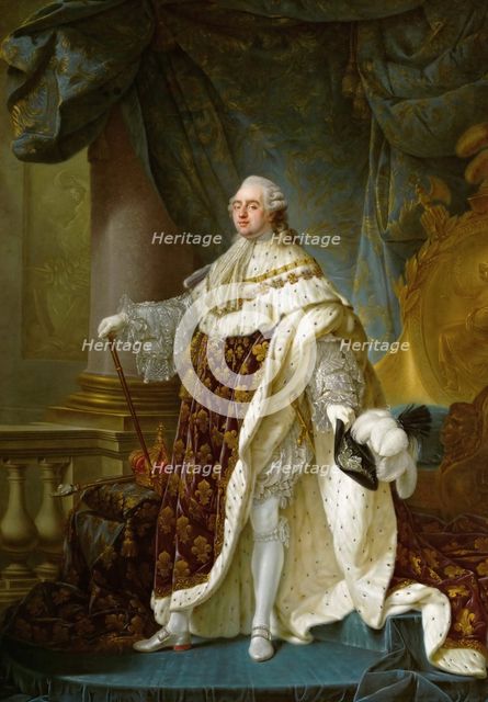 Portrait of the King Louis XVI (1754-1793) in his Coronation Robes, 1779. Artist: Callet, Antoine-François (1741–1823)