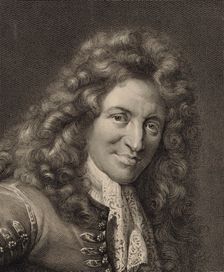 Portrait of the Lutenist and Composer Charles Mouton (c. 1626-1710), 1690s. Creator: Edelinck, Gerard (1640-1707)