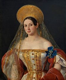 Portrait of the Lady-in-Waiting Sofia Orlova-Denisova (?), 1835. Creator: Pimen Orlov