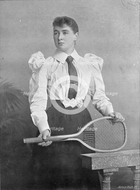 Portrait of the lawn tennis player Miss C Cooper, 1896. Creator: RE Ruddock.