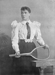 Portrait of the lawn tennis player Miss C Cooper, 1896. Creator: RE Ruddock
