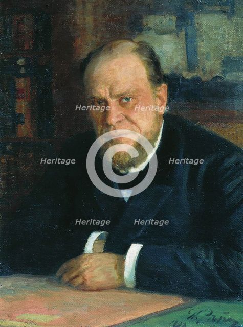 Portrait of the lawyer and author Anatoli Fyodorovich Koni (1844-1927), 1898. Artist: Repin, Ilya Yefimovich (1844-1930)