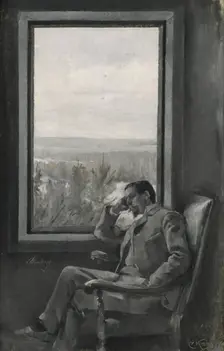 Portrait of the Painter Christian Skredsvig, 1891. Creator: Christian Krohg