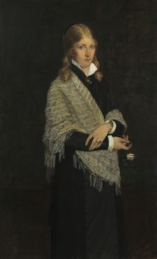 Portrait of the Painter Andrea Gram, 1878. Creator: Eilif Peterssen