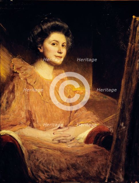 Portrait of the Painter Angèle Delasalle (1867-1938), c1900. Creator: Jean Joseph Benjamin Constant.